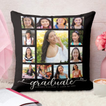 Zwart Afstuderen K-12 Modern Script Photo Collage