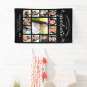 Zwart Afstuderen K-12 Modern Script Photo Collage Spandoek (Insitu)