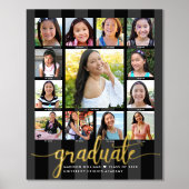 Zwart Afstuderen K-12 Script Photo Collage Real Go Folie Afdrukken (Voorkant)