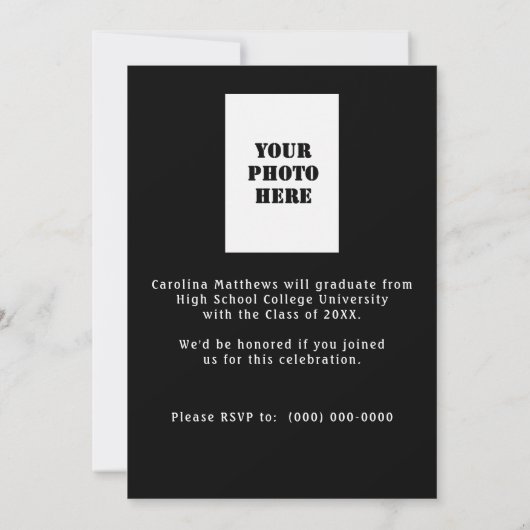 Zwart Afstuderen Lijst van boek Kaart (Achterkant)