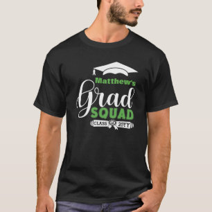 Zwart Afstuderen Mannen wit en groen T-shirt