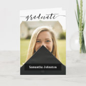 Zwart Afstuderen Manuscript Moderne Uitnodiging va (Voorkant)