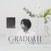 Zwart Afstuderen met moderne eenvoud Aankondiging (Staand voorkant)