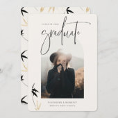 Zwart Afstuderen met scriptportret  in bijlage Fot Aankondiging (Voorkant / Achterkant)