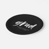 Zwart Afstuderen penseelscript Papieren Bordje (Gekanteld)