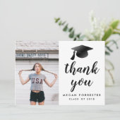 Zwart Afstuderen Pet Hartelijk dank Afstudeerder F Bedankkaart (Staand voorkant)