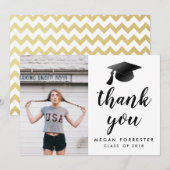 Zwart Afstuderen Pet Hartelijk dank Afstudeerder F Bedankkaart (Voorkant / Achterkant)