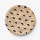 Zwart Afstuderen Pet op koper Stijlvol Afstudeerde Papieren Bordje (Voorkant)