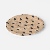 Zwart Afstuderen Pet op koper Stijlvol Afstudeerde Papieren Bordje (Gekanteld)