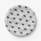 Zwart Afstuderen Pet op Zilver Stijlvolle Afstudee Papieren Bordje (Voorkant)