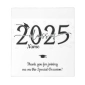 Zwart Afstuderen Snoep Bar Wraps Party Favoriet Notitieblok (Voorkant)