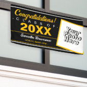 Zwart Afstuderen voor Klasse van 2023 Fotoschool Spandoek (Buitenkant Gebouw)