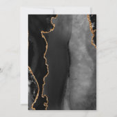 Zwart Agaat Elegant Goud Script Bruiloft Kaart (Achterkant)