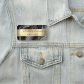 Zwart Agaat Goud Folie Naam Tag (In situ)