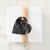 Zwart Agaat Roos Goud Glitter Bruiloft Favor Label (In situ)