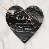 Zwart Agaat Roos Goud Glitter Bruiloft Favor Label (Voorkant)
