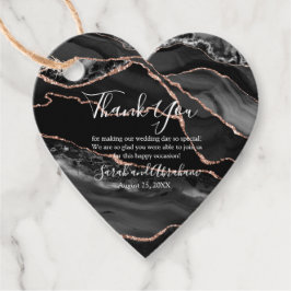 Zwart Agaat Roos Goud Glitter Bruiloft Favor Label
