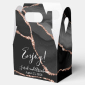 Zwart Agaat Roos Goud Glitter Wedding Favor Boxes Bedankdoosjes (Geopend)