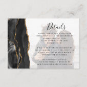 Zwart Agaat Vervaagd Foto Overlay Bruiloft Details Informatiekaartje (Voorkant)