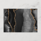 Zwart Agaat Vervaagd Foto Overlay Bruiloft Details Informatiekaartje (Achterkant)