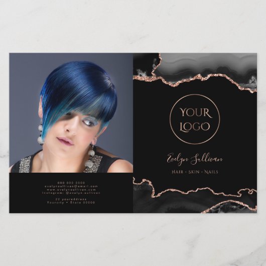 zwart agaat vouwfolder (Voorkant)