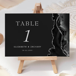 Zwart Agaat Zilver Donker Bruiloft Kaart