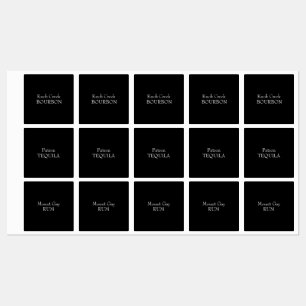 Zwart Alcohol Merk Aangepaste Etiketten Labels