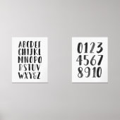 Zwart alfabet en cijfers Educatief klaslokaal Muurkunst Sets (Voorkant)