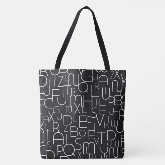 Zwart alfabet Letter Mode Tas (Voorkant)