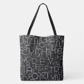 Zwart alfabet Letter Mode Tas (Achterkant)