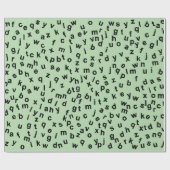 Zwart alfabet letters ontwerp cadeaupapier (Vlak)