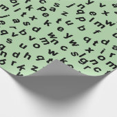Zwart alfabet letters ontwerp cadeaupapier (Hoek)