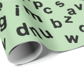 Zwart alfabet letters ontwerp cadeaupapier (Rol Hoek)