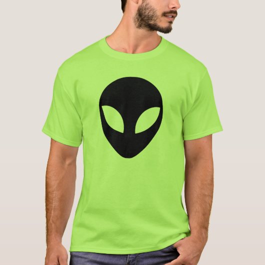 Zwart Alien Head Shape T-shirt (Voorkant)