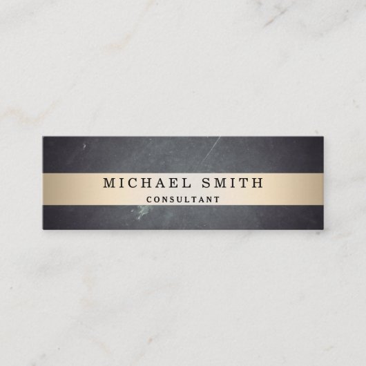 Zwart alkboard aanpassen - Gold Striped Mini Visitekaartje (Voorkant)