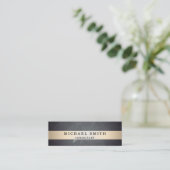 Zwart alkboard aanpassen - Gold Striped Mini Visitekaartje (Staand voorkant)