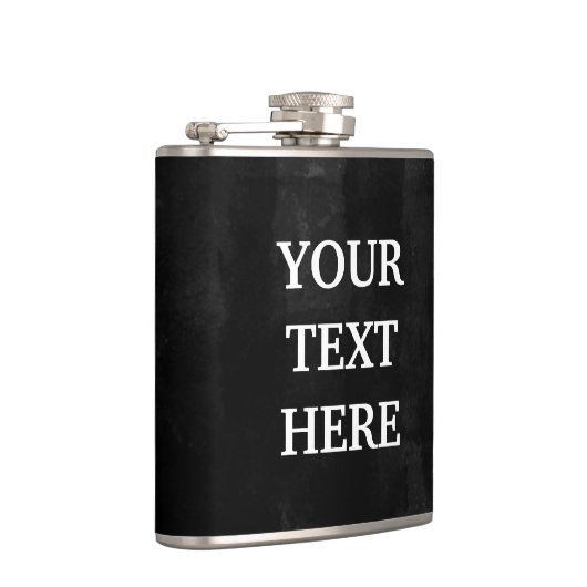 Zwart alkbord personaliseren heupfles (Rechts)