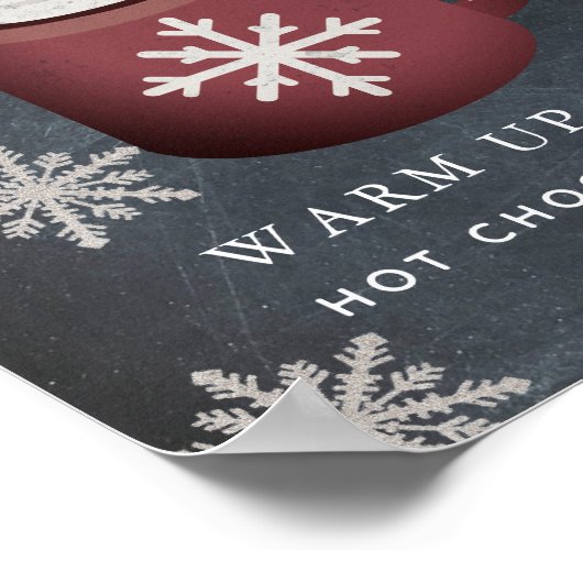 Zwart alkbord, warm chocolaatbalk poster (Hoek)