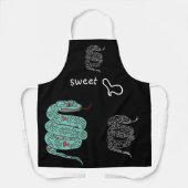 Zwart All-Over Print Schort Snake Sweet, Medium (Voorkant)