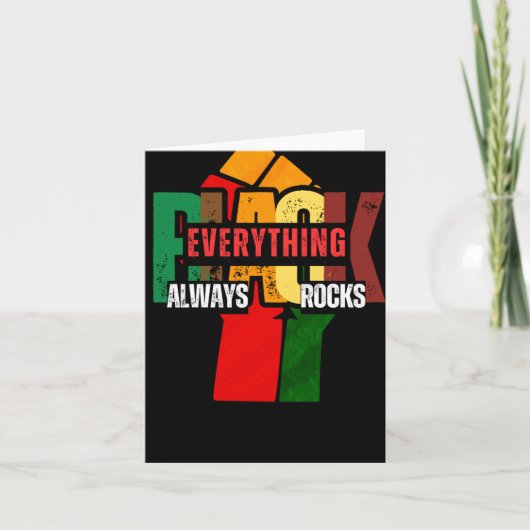 Zwart Alles Altijd Rock Sticker Kaart (Voorkant)