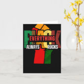 Zwart Alles Altijd Rock Sticker Kaart (Gele Bloem)