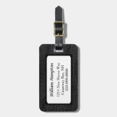 Zwart alligator Kijk aangepast Bagagelabel (Voorkant verticaal)