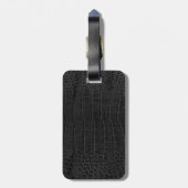 Zwart alligator Kijk aangepast Bagagelabel (Achterkant verticaal)