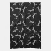 Zwart alligators afdrukken Patroon Dierenkunstontw Theedoek (Verticaal)