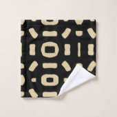 Zwart als Afrikaanse Kuba Kente Mud Cloth Bad Handdoek (Wasdoekje)