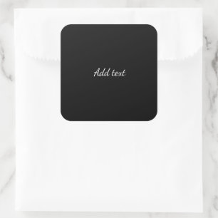 Zwart als de nacht, witte tekst, sjabloon vierkante sticker