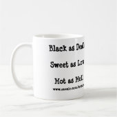 Zwart als Death Sweet als Love Hot Koffiemok (Links)
