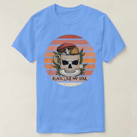 Zwart als mijn Soul Skeleton Coffee Gothic Spooky  T-shirt (Design voorkant)