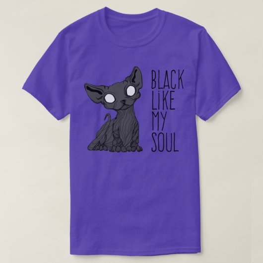 Zwart als mijn ziel Kitten1 T-shirt (Design voorkant)