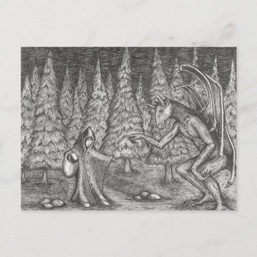 Zwart als nacht briefkaart (Voorkant)